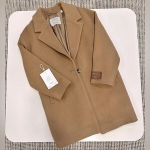 ARITZIA Wilfred Only Coat Camel Mid Length